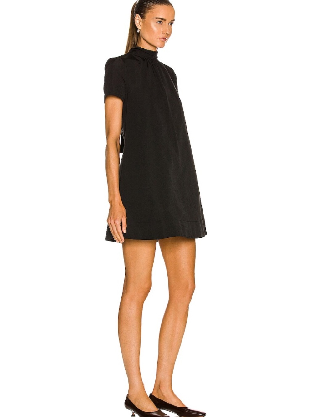 Staud - Mini Ilana High Neck Mini Dress Black Size M NWOT - Picture 4 of 13